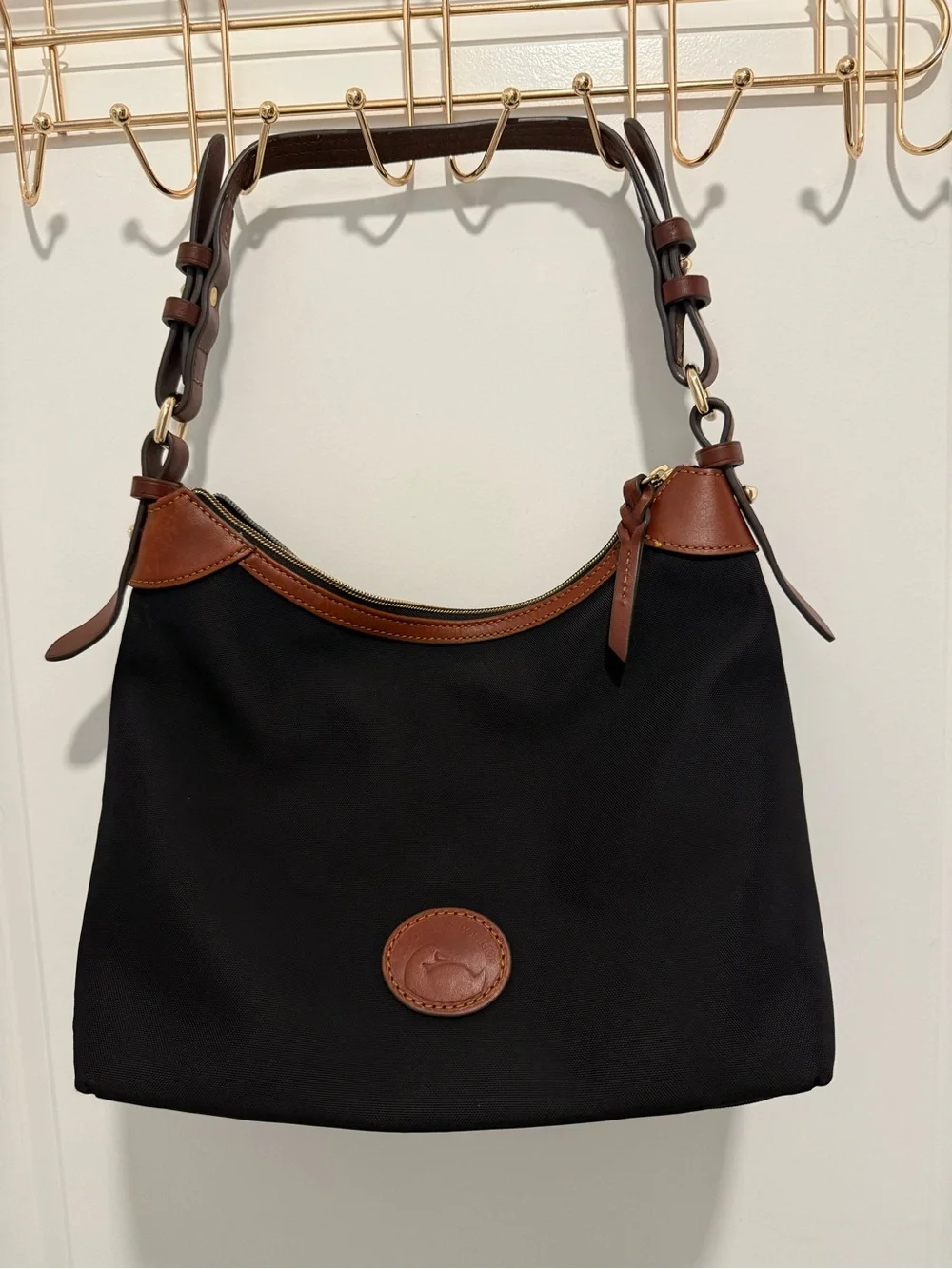 DOONEY Black and Brown Shoulder Bag - Classic Two-Tone Women's Hobo